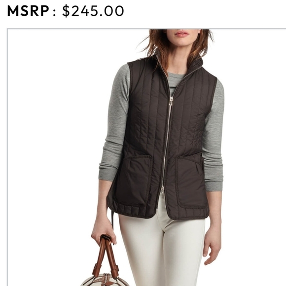 Peter Millar Women's Peppercorn Scout Quilted Vest With Tie NWT - Picture 4 of 7